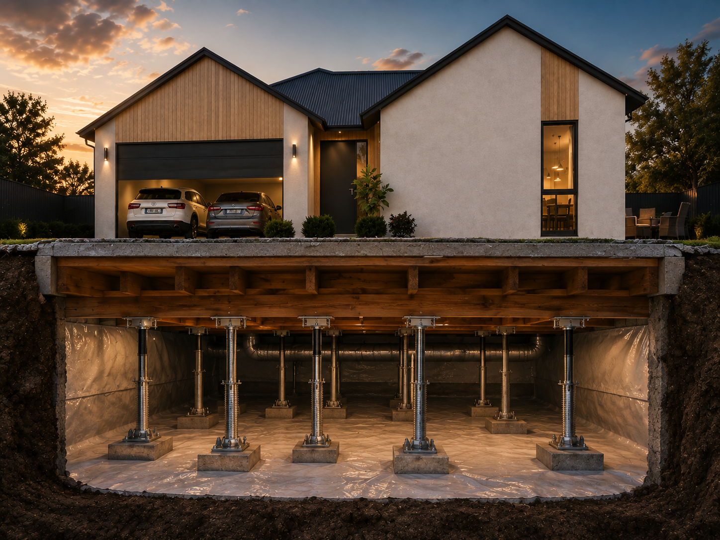 Foundation Repair project photography
